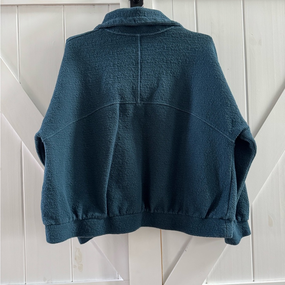 CALIA Half-Zip Teal Placket Pullover Sweatshirt - Picture 6 of 6